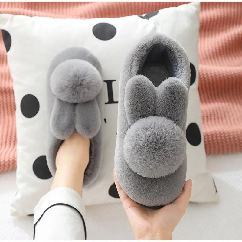 Furry Bunny Plush Indoor Shoes - Bear Hugs