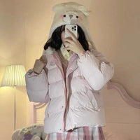 Fuzzy Kitty Bomber Puffer Jacket - Bear Hugs