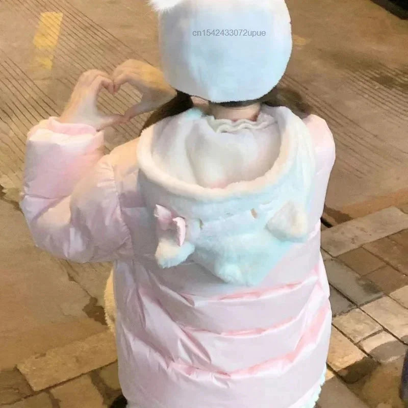 Fuzzy Kitty Bomber Puffer Jacket - Bear Hugs