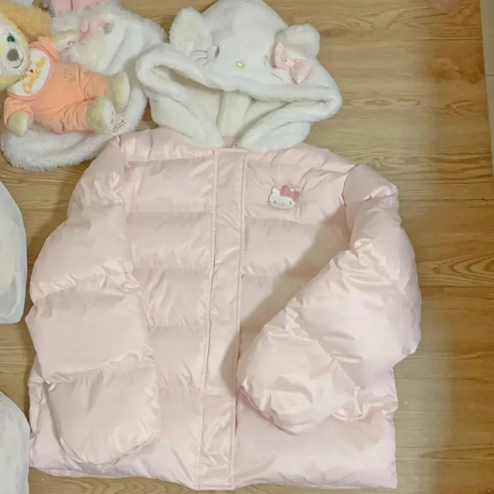 Fuzzy Kitty Bomber Puffer Jacket - Bear Hugs