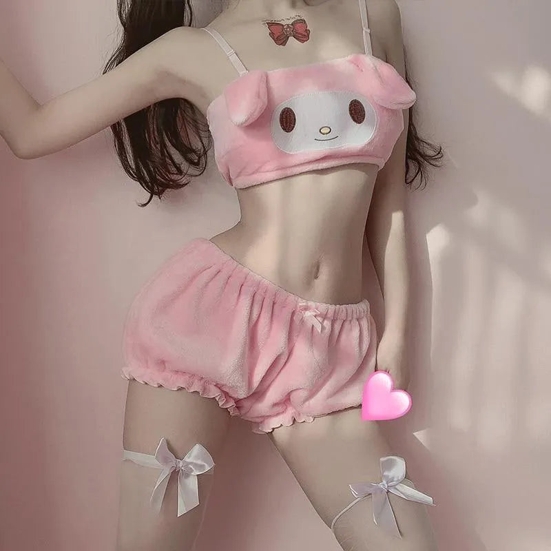 Fuzzy Kawaii Lingerie Set - Bear Hugs