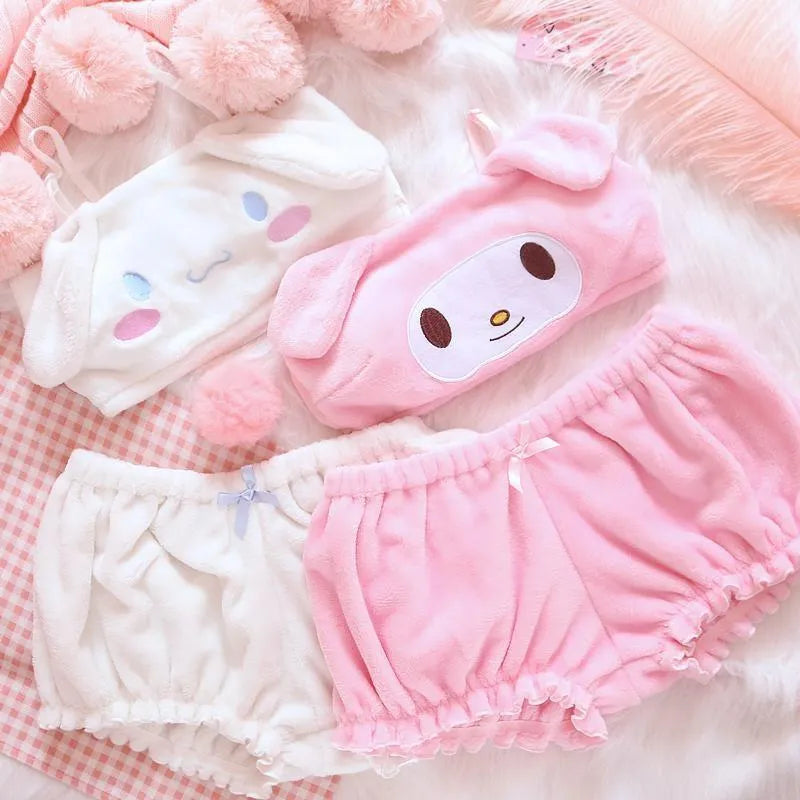Fuzzy Kawaii Lingerie Set - Bear Hugs