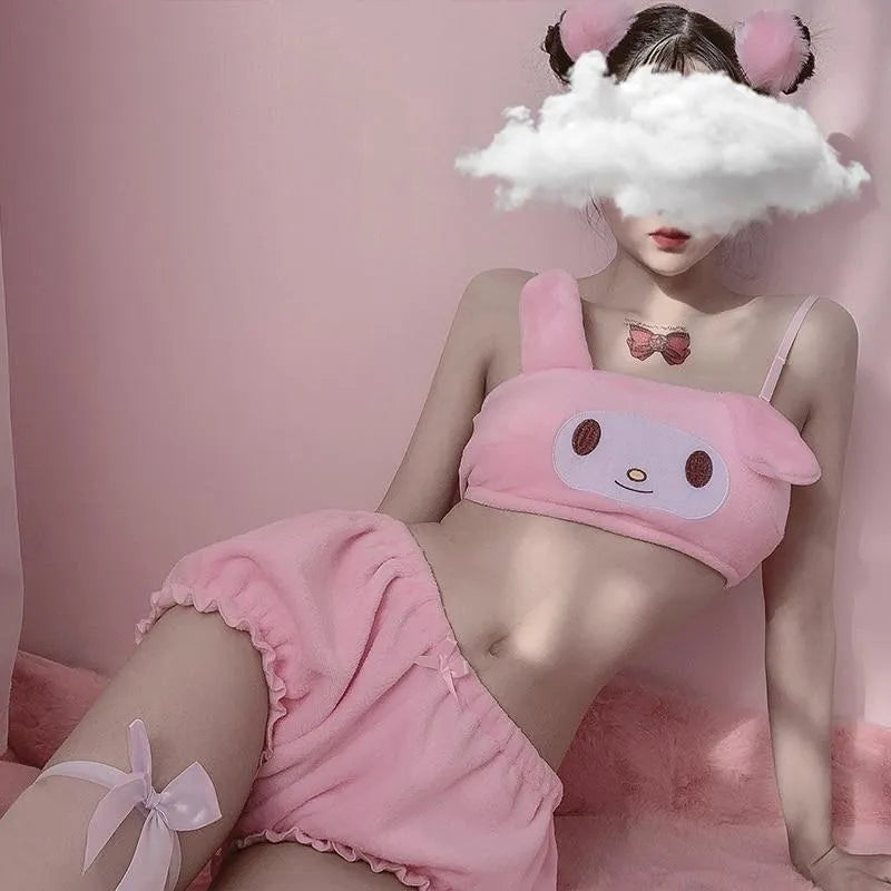 Fuzzy Kawaii Lingerie Set - Bear Hugs