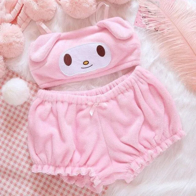 Fuzzy Kawaii Lingerie Set - Bear Hugs