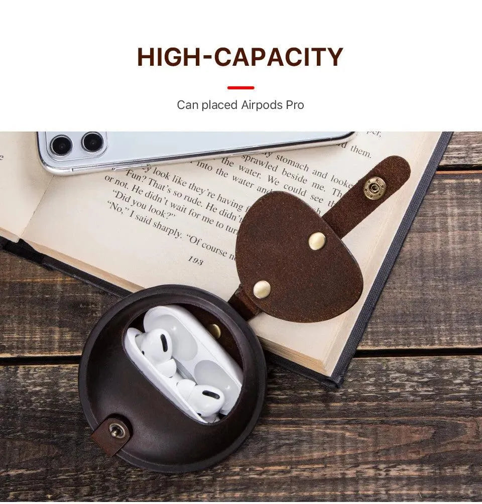 Genuine Leather Pouch Case (For Airpods) - Bear Hugs