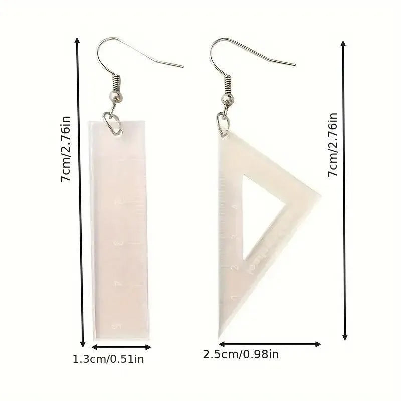 Geometric Instruments Asymmetric Dangle Earrings - Bear Hugs