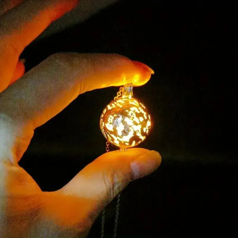 Globe Dragon And Phoenix Embossed Luminous Pendant - Bear Hugs