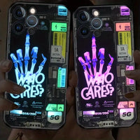 Glowing LED Who Cares Party Cover (For iPhone) - Bear Hugs