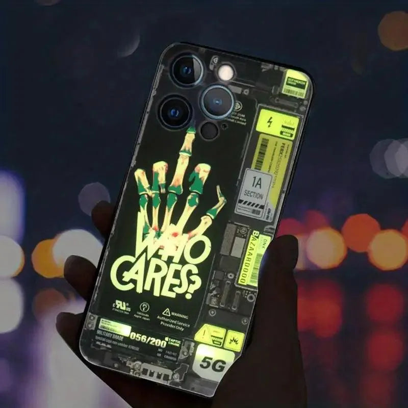 Glowing LED Who Cares Party Cover (For iPhone) - Bear Hugs