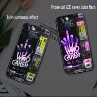 Glowing LED Who Cares Party Cover (For iPhone) - Bear Hugs