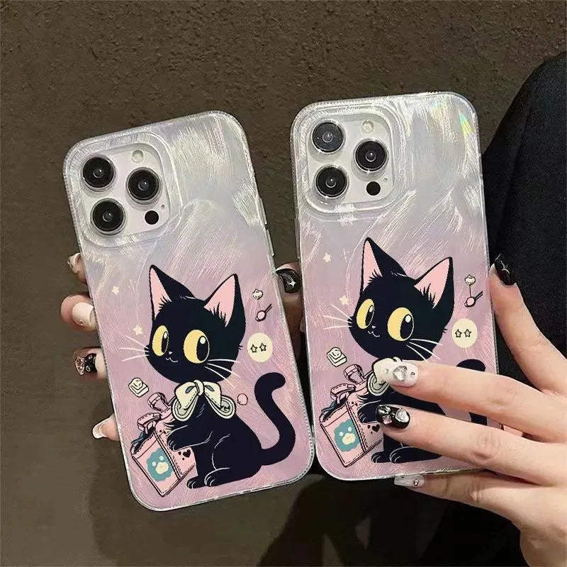 Gradient Black Cat Phone Case (For iPhones) - Bear Hugs