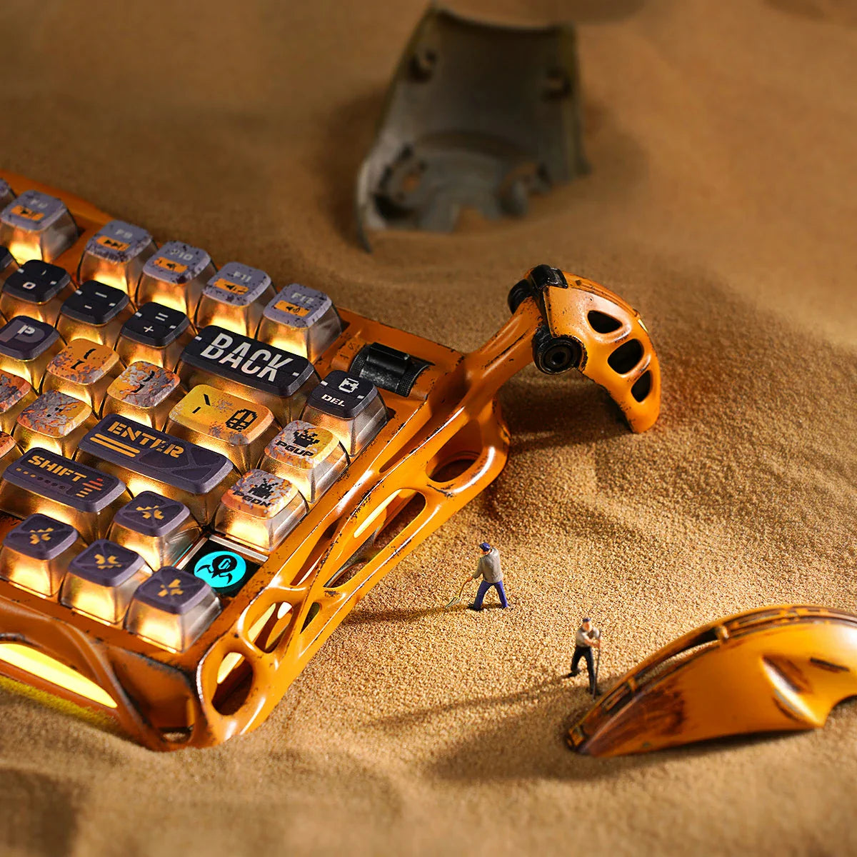 Gravastar Mercury K1 Pro Battle-Worn Yellow Keyboard
