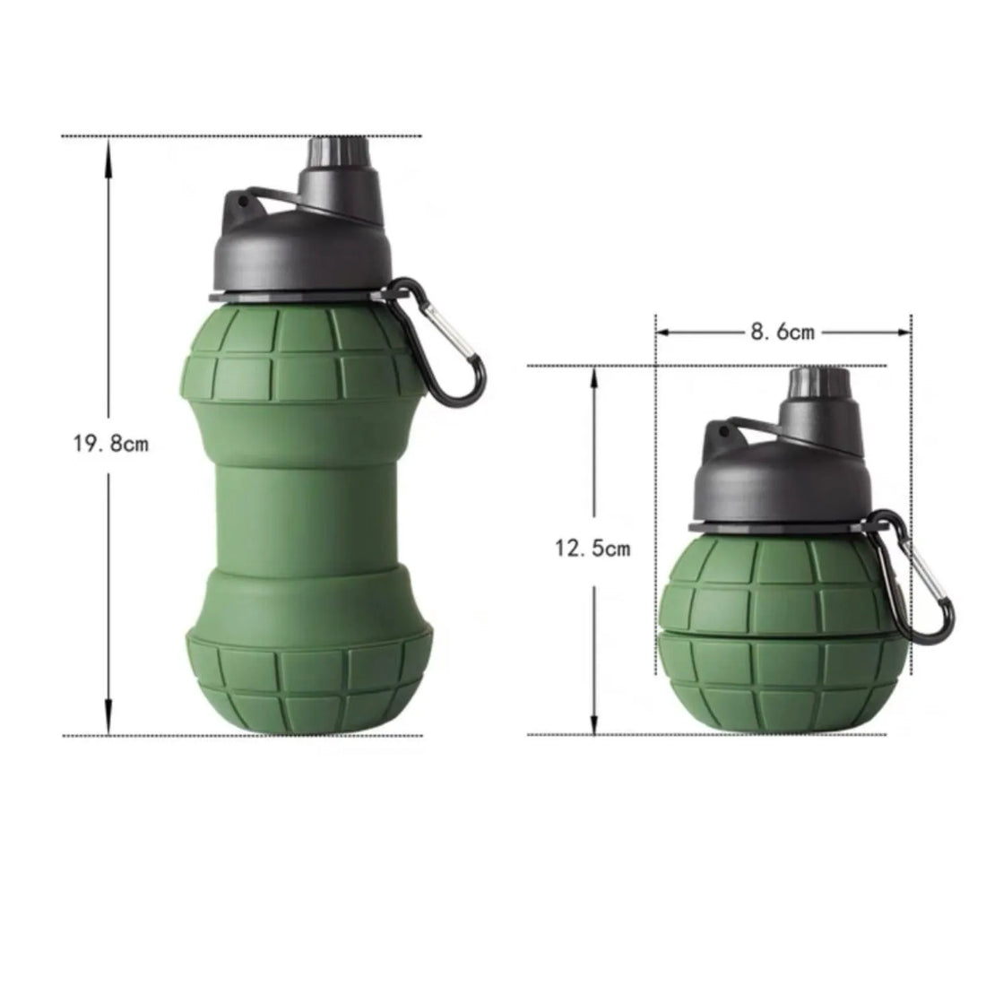 Grenade Silicon Folding Bottle (550 ml) - Bear Hugs