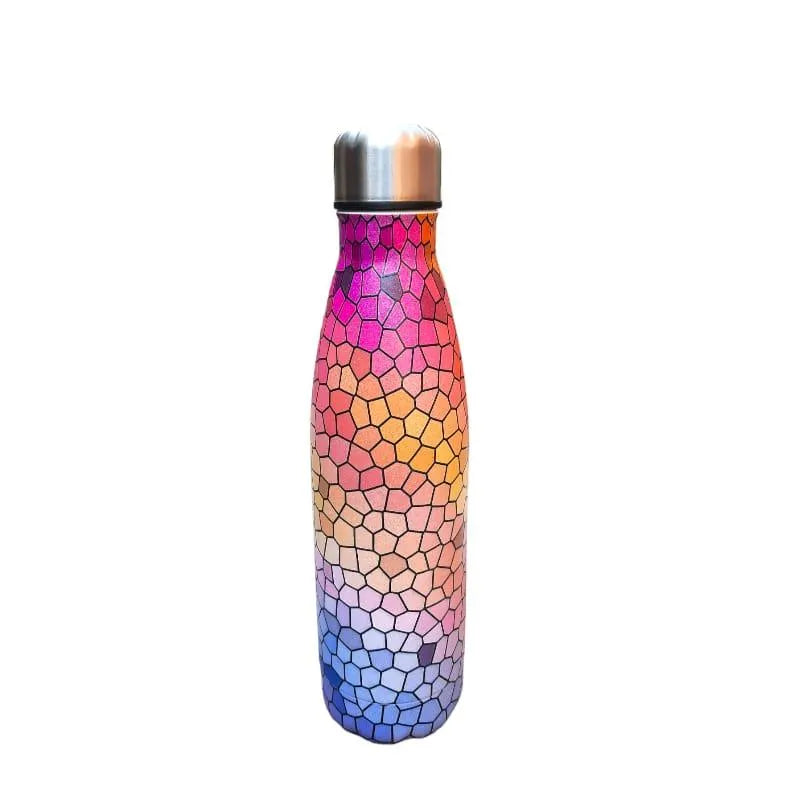 Grid Pattern Cola Metal Water Bottle (500 ml) - Bear Hugs