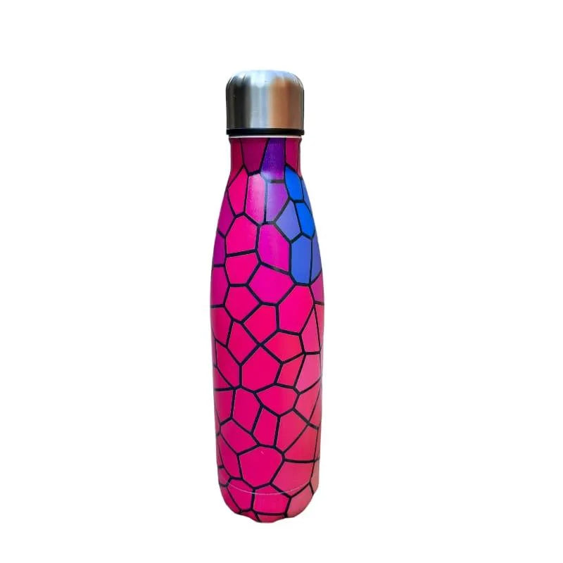 Grid Pattern Cola Metal Water Bottle (500 ml) - Bear Hugs