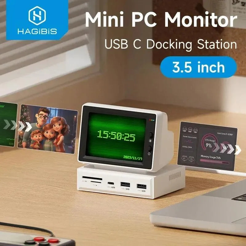 Hagibis 3.5-inch IPS Mini Desktop Screen - Bear Hugs