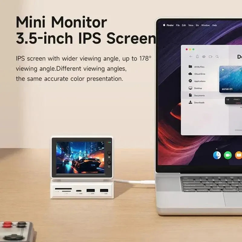 Hagibis 3.5-inch IPS Mini Desktop Screen - Bear Hugs