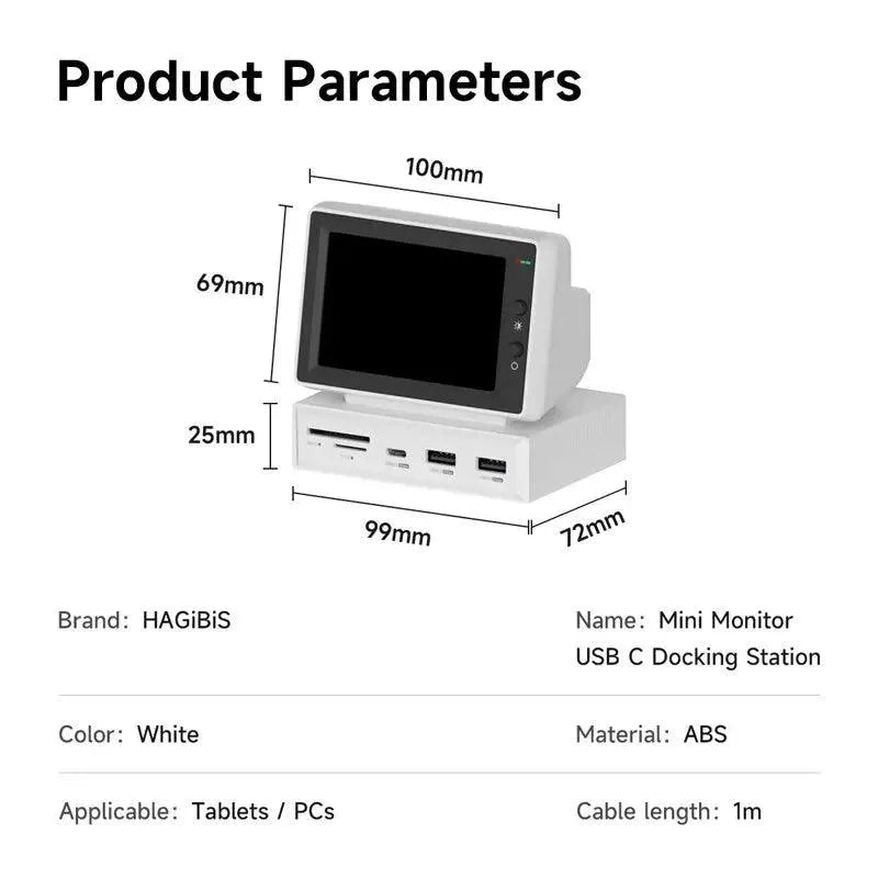 Hagibis 3.5-inch IPS Mini Desktop Screen - Bear Hugs