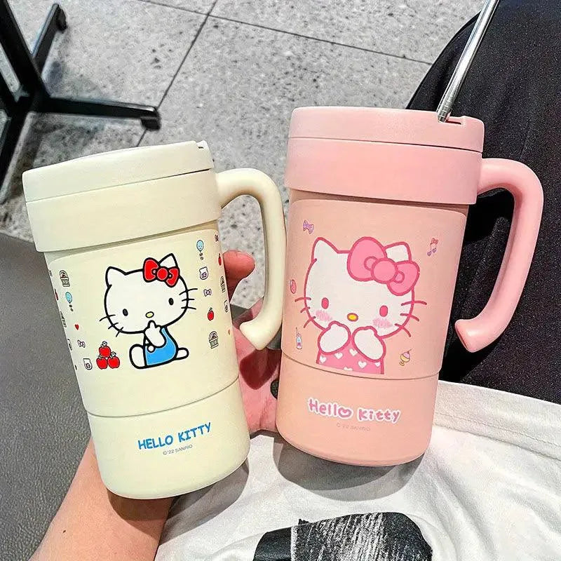 Hello Kitty Insulated Thermos With Straw (580 ml) - Bear Hugs