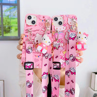 Hello Kitty Strap Stand Phone Case (For Samsung) - Bear Hugs