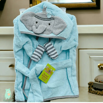 Hooded Bathrobe for Toddlers 0-9 Months - Bear Hugs