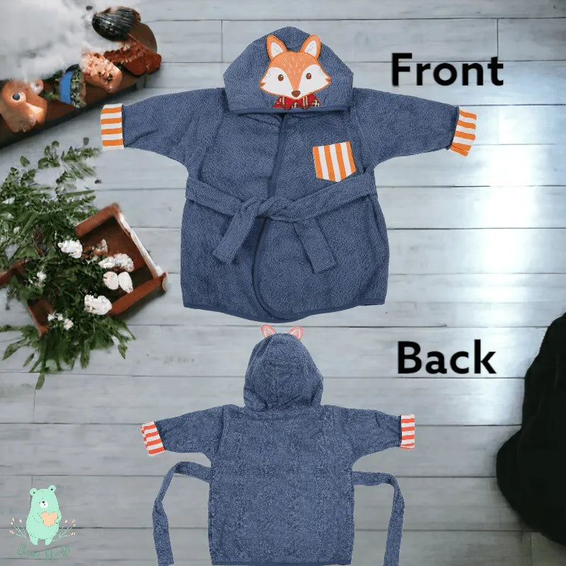 Hooded Bathrobe for Toddlers 0-9 Months - Bear Hugs