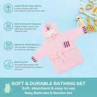 Hooded Bathrobe for Toddlers 0-9 Months - Bear Hugs