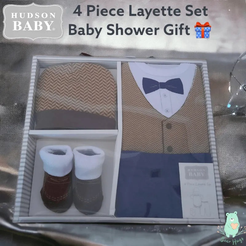 Hudson Baby 4 Piece Layette Set - Bear Hugs