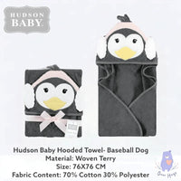 Hudson Baby Hooded Towel I Earmuff Penguin - Bear Hugs