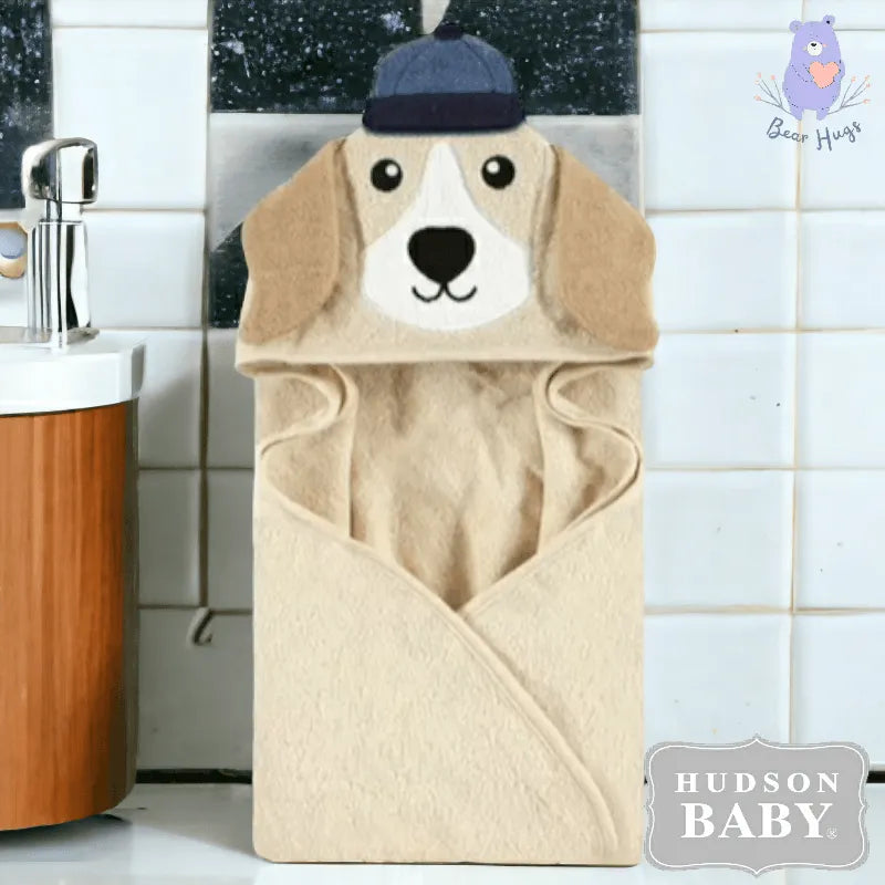 Hudson Baby Hooded Towel | Baseball Dog - Bear Hugs