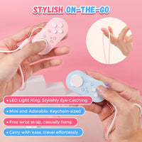 IINE Micro Bluetooth Controller, Pocket-sized Mini Gamepad for Switch/PC/Android/IOS, Pocket Game Controller with Auto-Fire Function/RGB Light/Keychain/Keyboard Mode - Bear Hugs