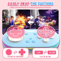 IINE Micro Bluetooth Controller, Pocket-sized Mini Gamepad for Switch/PC/Android/IOS, Pocket Game Controller with Auto-Fire Function/RGB Light/Keychain/Keyboard Mode - Bear Hugs