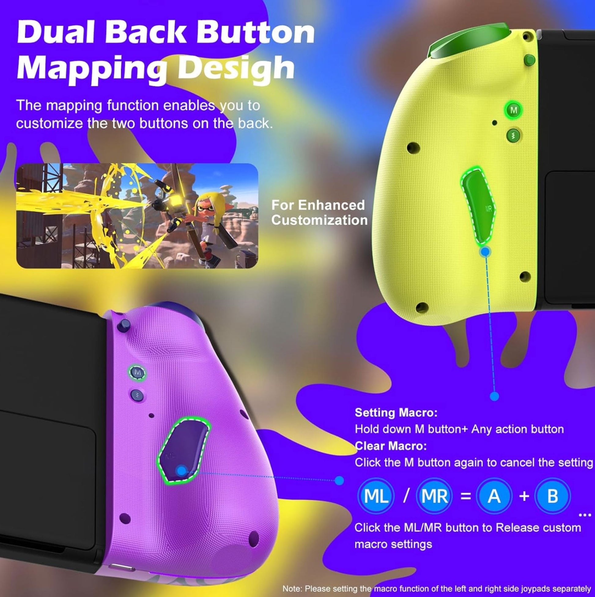 IINE Neptune Switch Controller, ALPS Joysticks Wireless Controller for Switch/Lite/OLED, Switch Gamepad Controller With Turbo/Macro/Wake-up/Screenshot/Dual Vibration/Motion/RGB Lights - Bear Hugs
