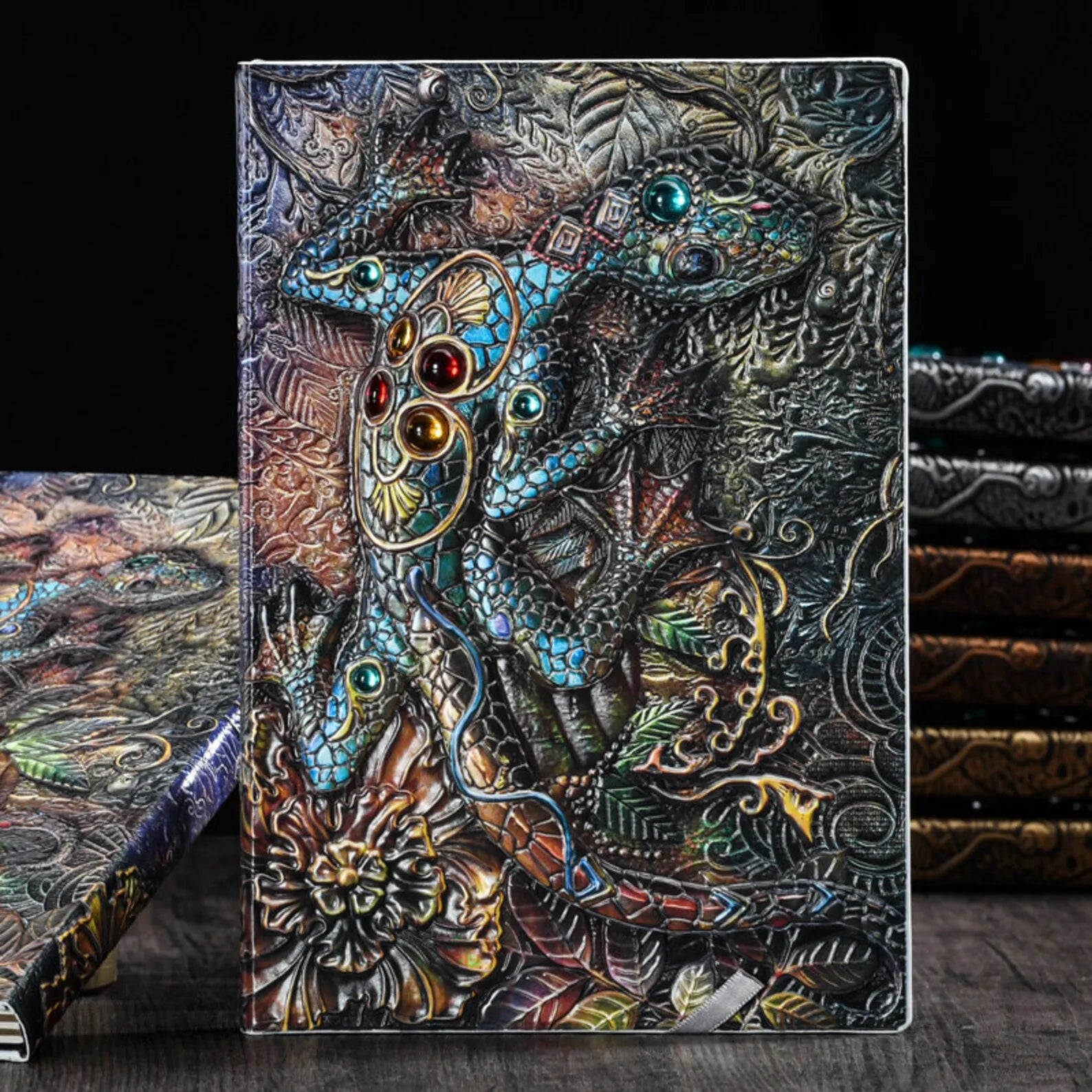 Premium 3D Lizard Vintage Journal