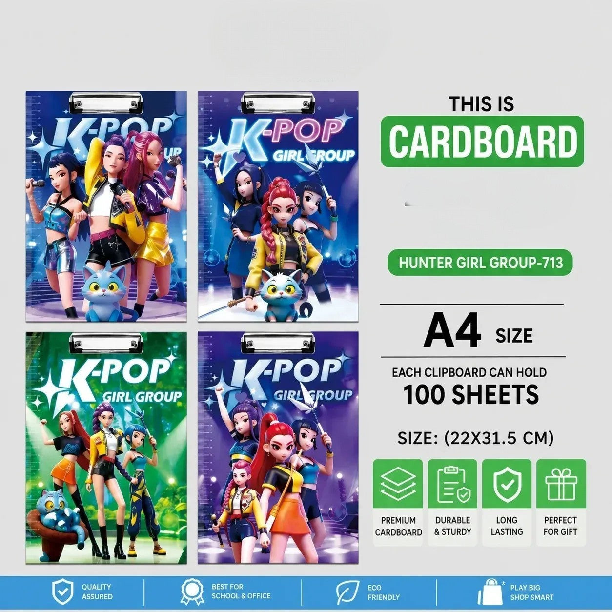 K-Pop Demon Hunters Exam Writing Clipboard