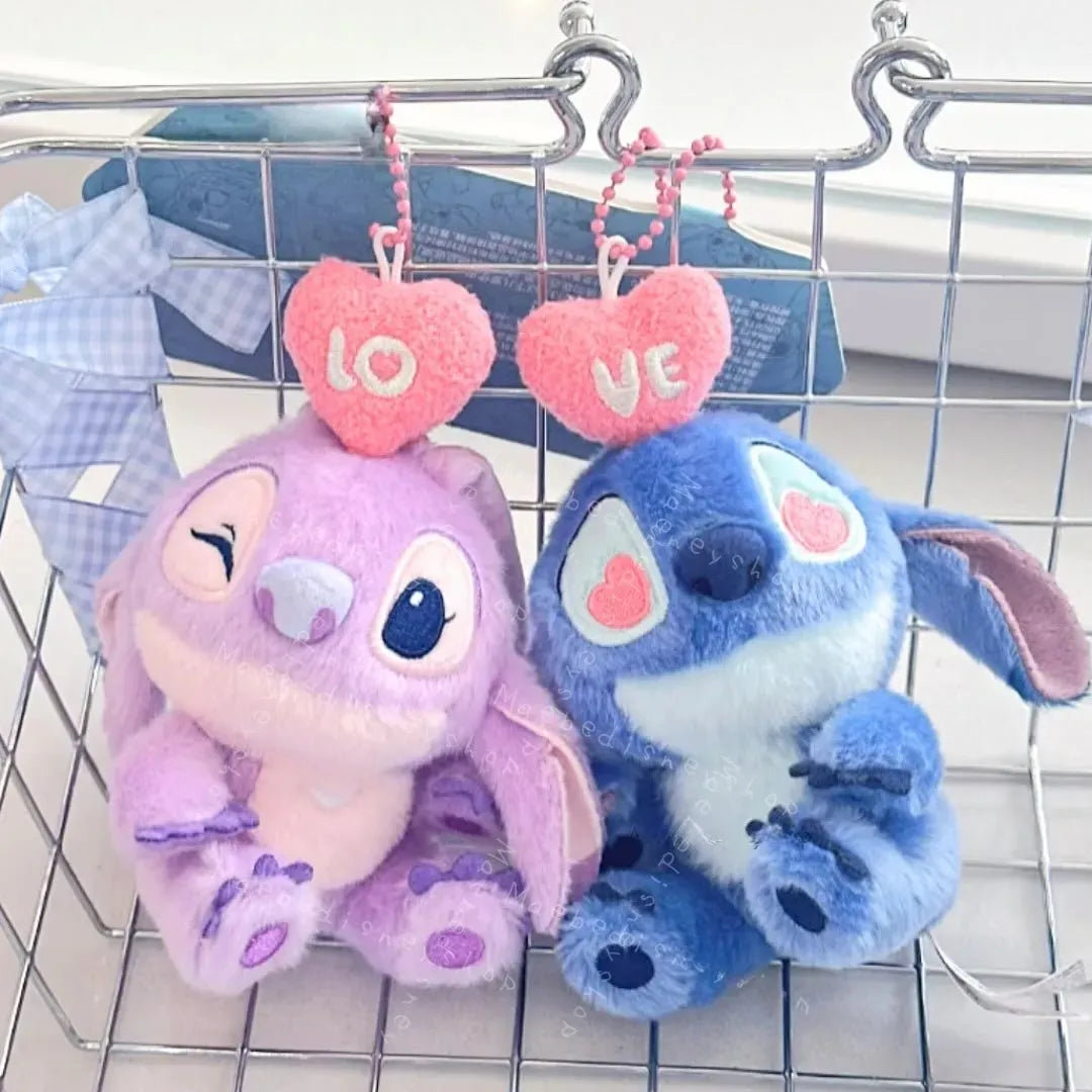 Stitch & Angel Love Couple Keychain
