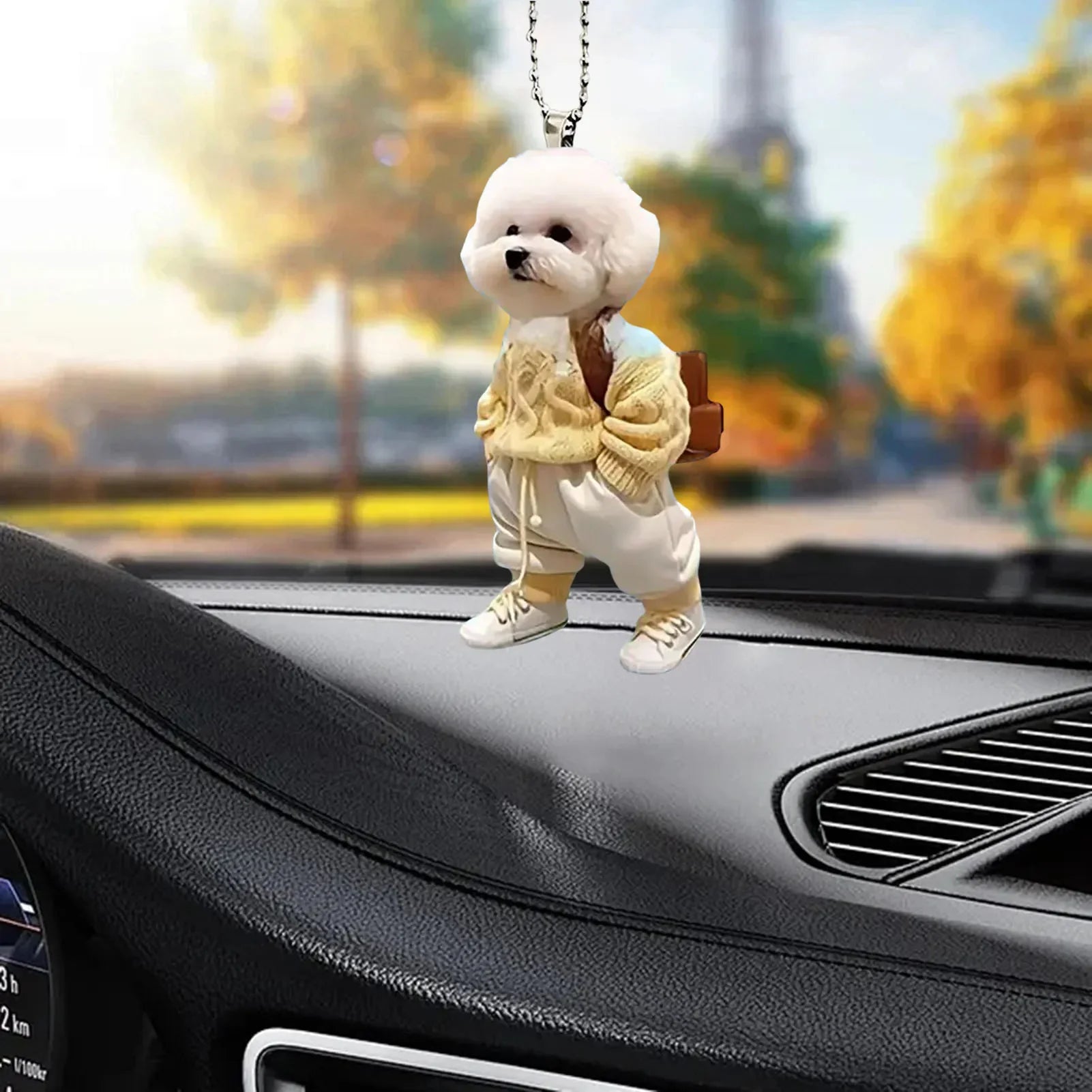 Cool Campus Puppy Acrylic Keychain
