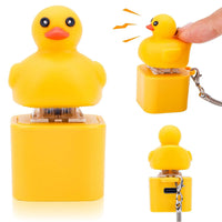 Yellow Quacking Duck Interactive Fidget Keychain