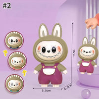 4 in 1 Mood Labubu Face Changing Keychain