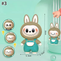4 in 1 Mood Labubu Face Changing Keychain