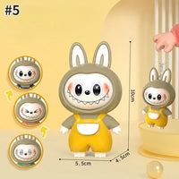 4 in 1 Mood Labubu Face Changing Keychain