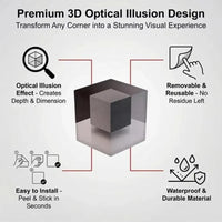 3D Impossible Corners Wall Illusion Stickers