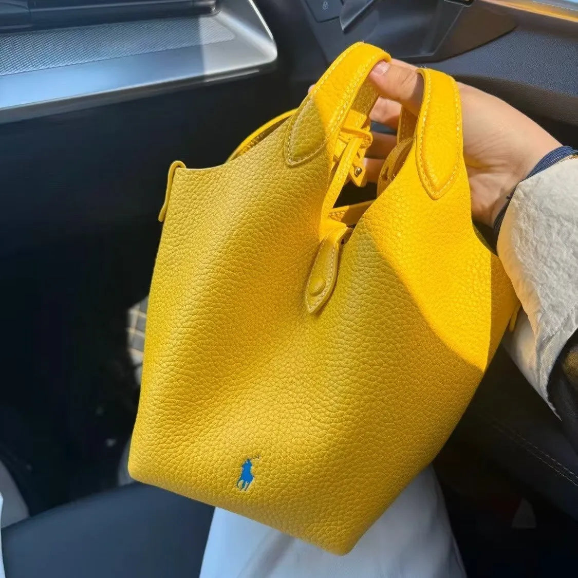 PRL Raffia Mini Basket Bag