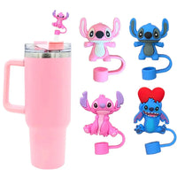 Cute Stitch Tumbler Straw Cap