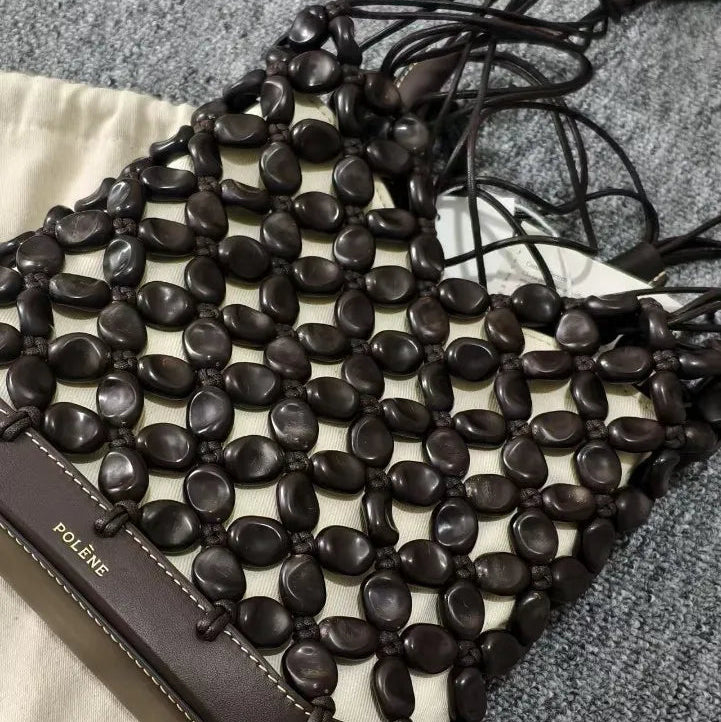 Polene Solé Leather Pearl Net Tote