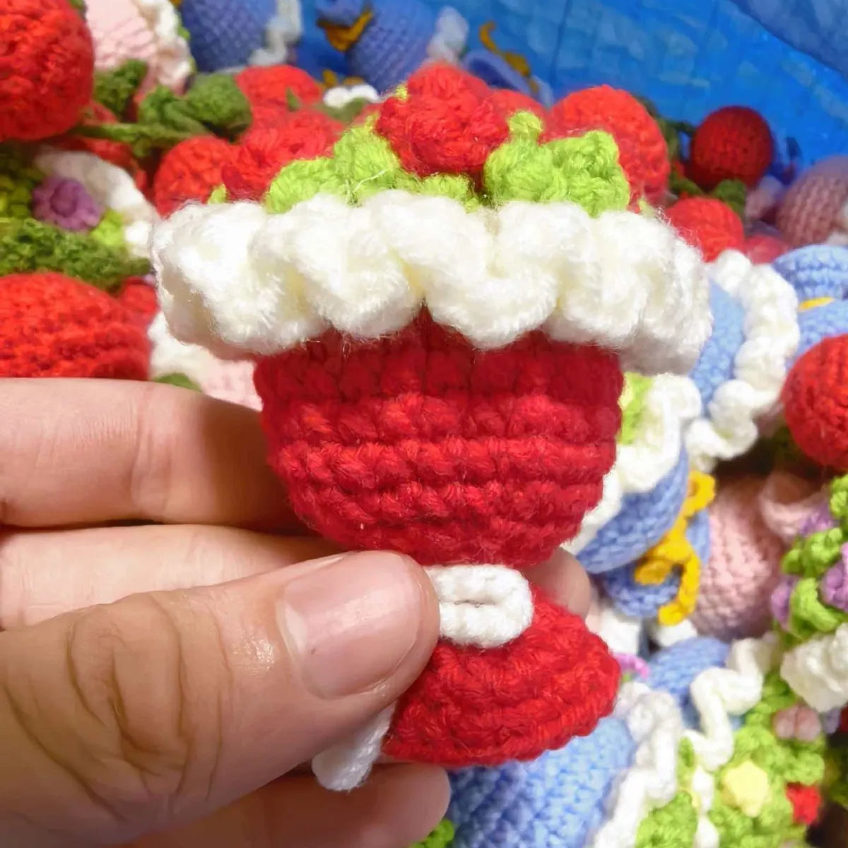 Handcrafted Crochet Flower Bouquet Bag Charm