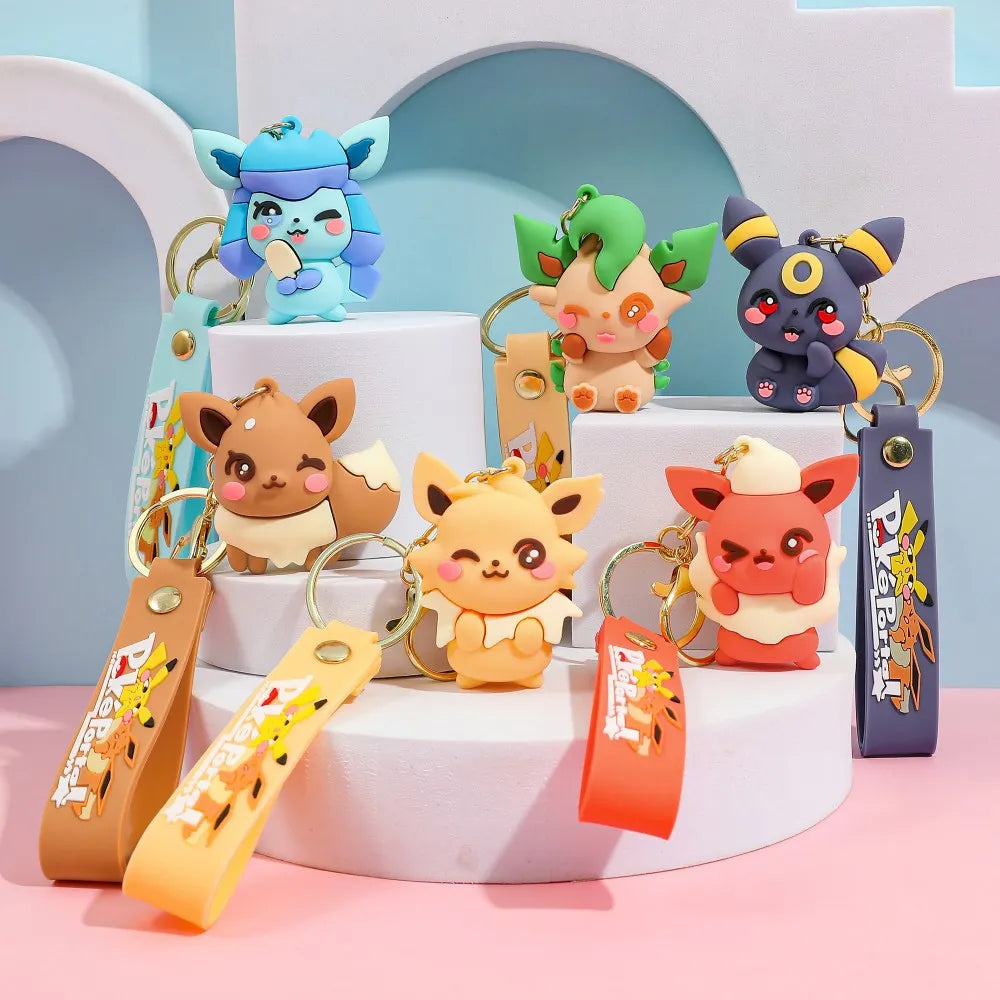 Pokemon Eeveelutions Chibi 3D Silicone Keychain