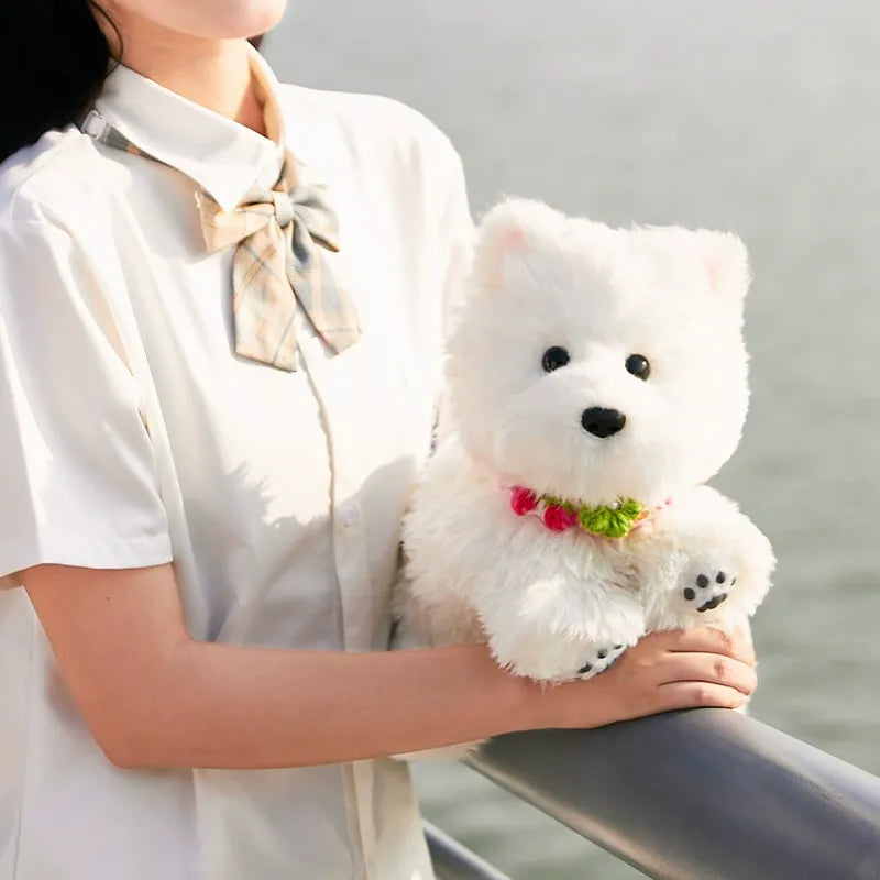 Realistic West Highland Pup Plush Backpack