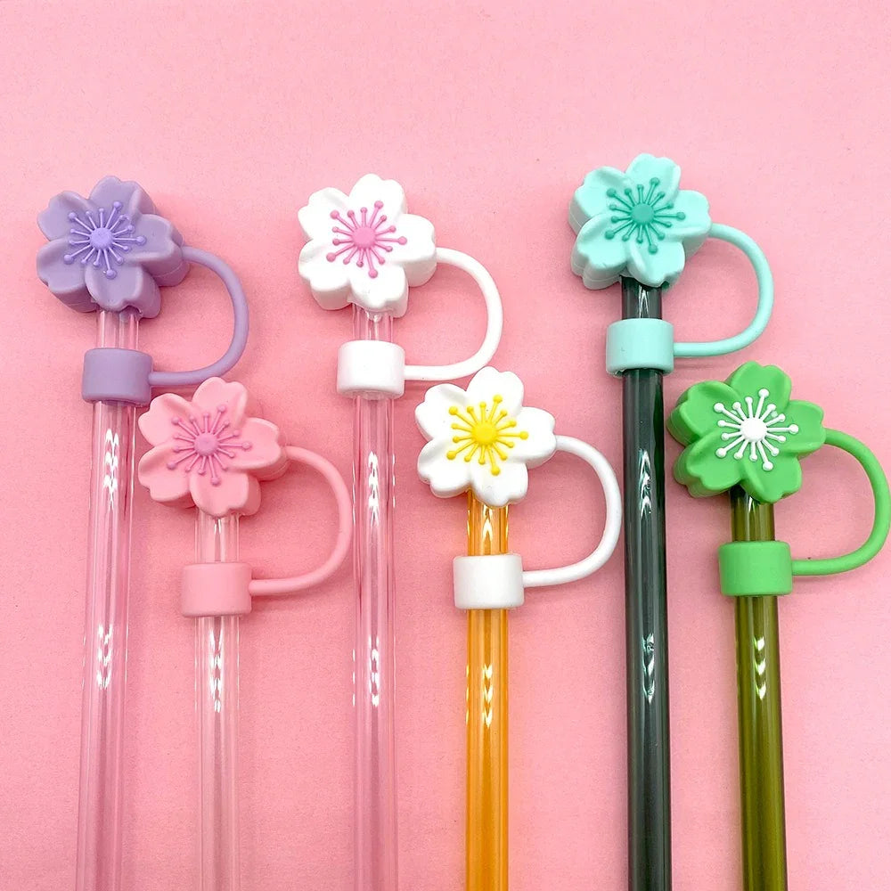 Floral Bloom Silicone Straw Topper