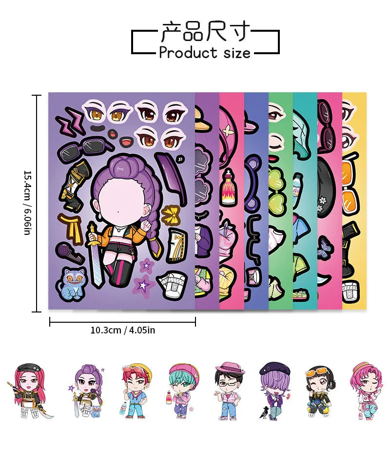 K-Pop Demon Hunters DIY Dress-Up Waterproof Sticker Pack